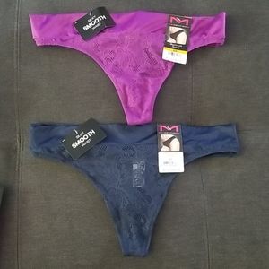 Maidenform Smooth Luxe Lace Thongs - Set of 2